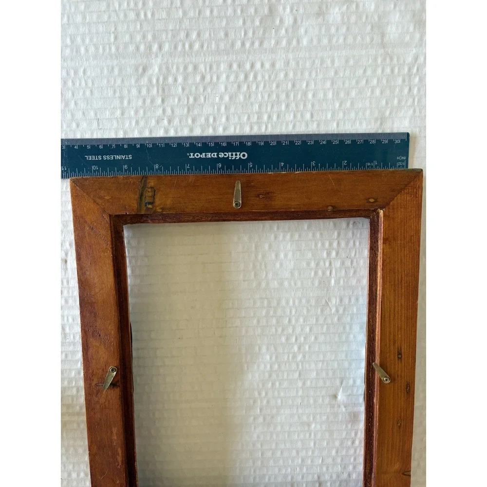 Picture Frame real rustic wood and Floral metal embellishments picture frame